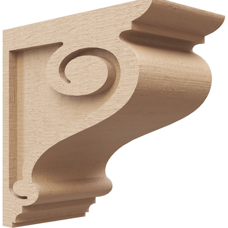 Ekena Millwork 5"W x 10"D x 10"H Classic Scroll Rough Cedar Woodgrain TimberThane Corbel, Primed Tan CORUR05X10X10SCRRCPR